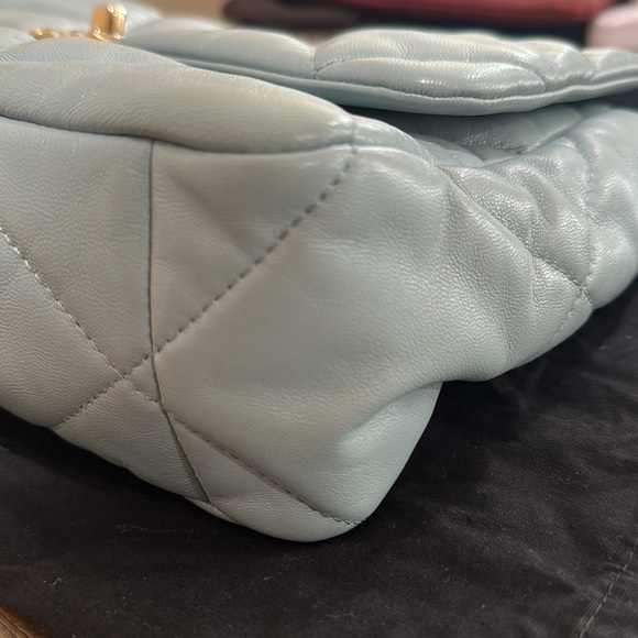 Chanel Lambskin Quilted Large Chanel 19 Flap Light Blue - Picture 6 of 9